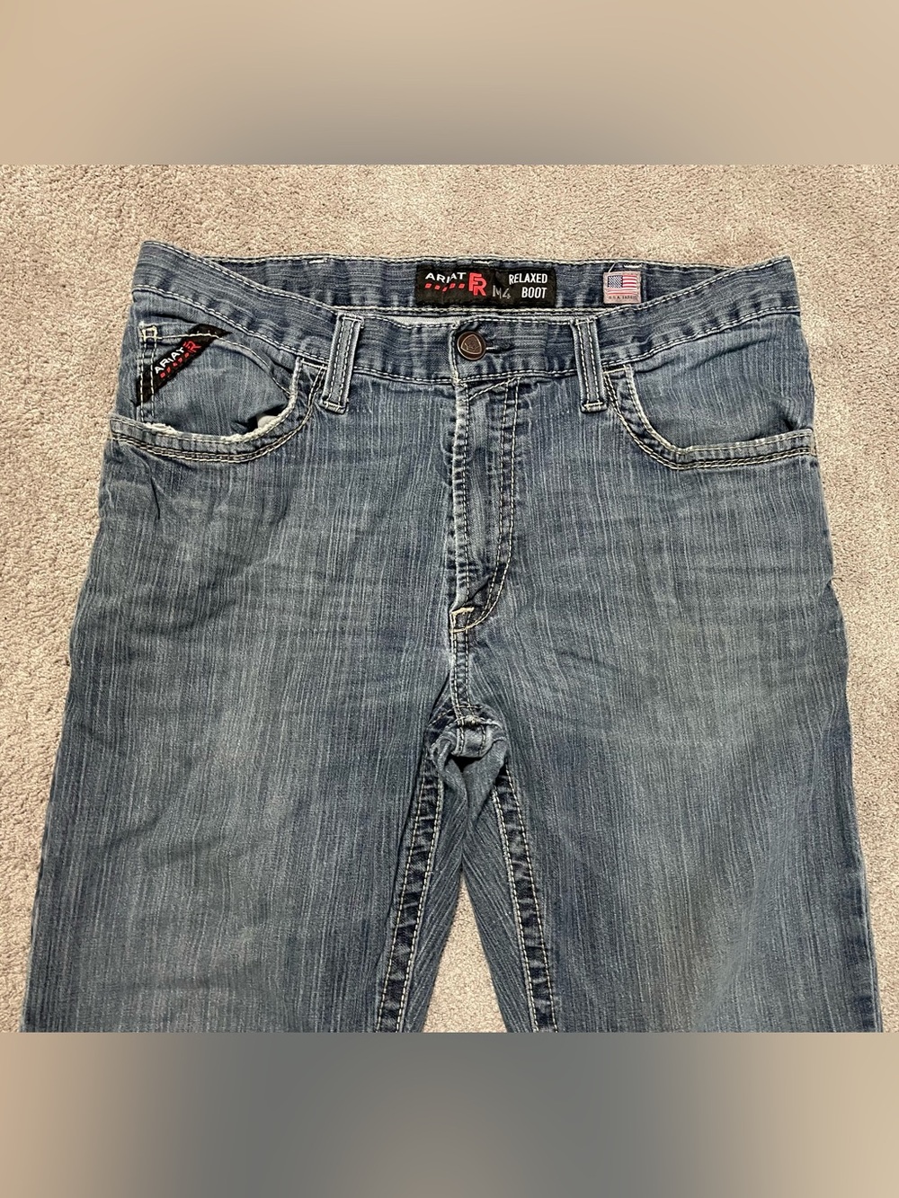 Ariat FR M4 Relaxed Boot Cut Jeans Mens 34x32 CAT 2 Resistant Stretch Work - Picture 2 of 16